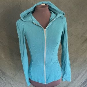 Betsey Johnson Collection teal fitted hoodie bow detail